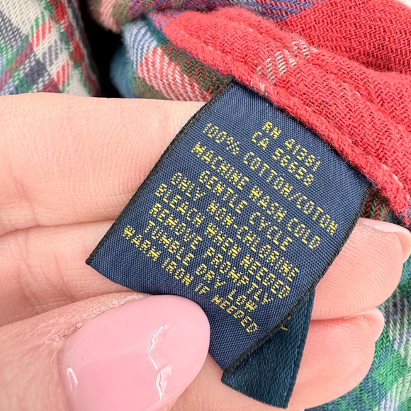 Polo Ralph Lauren Flannel Shirt Women S Blue Plaid Relaxed Fit Cabincore Grunge - Picture 6 of 12